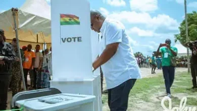 John Dramani Mahama, the flagbearer for the National Democratic Congress (NDC), casting his vote