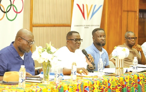 Ben Bunoo Mensah (middle) addressing the delegates at last Saturday's GOC Extraordinary Congress