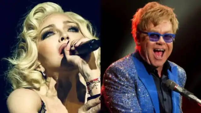 Pop icons Madonna and Sir Elton John
