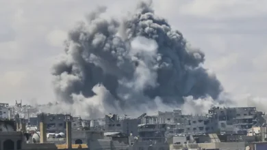 Smoke rises after Israeli airstrike hit Gaza