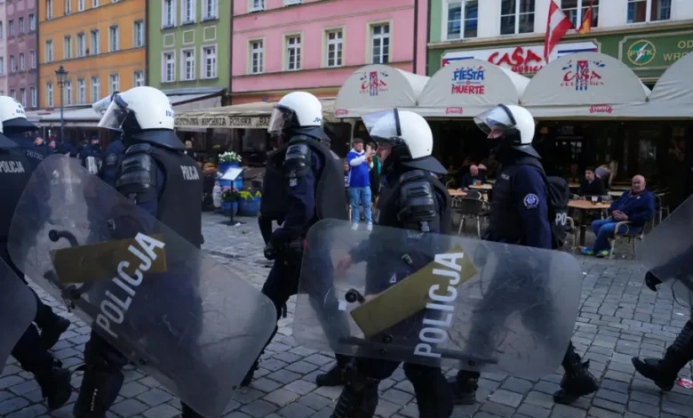 Polish police said everyone could feel safe thanks to a large presence saturating certain areas