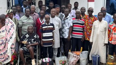 Francis Adomako, Ashanti Regional Organiser of the NPP with the 30 beneficiaries of the father's day kind gesture