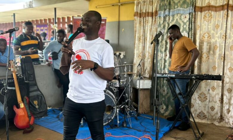 Mr Philip Kwaku Acheampong, CEO and Leader of Agent of Charity Foundation speaking during the visit to the Edwenease Rehabilitation Centre