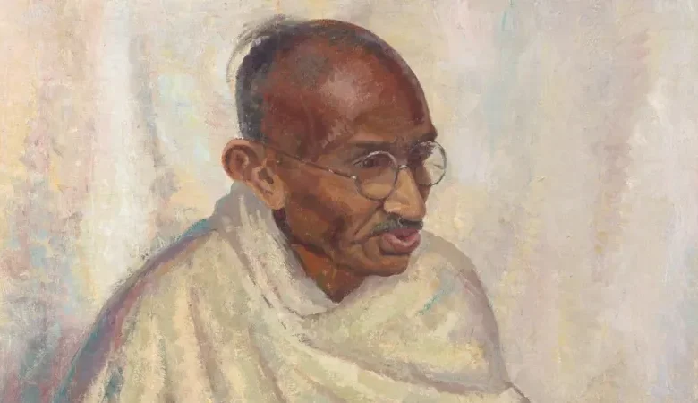 The oil portrait of Mahatma Gandhi was painted in the UK in 1931