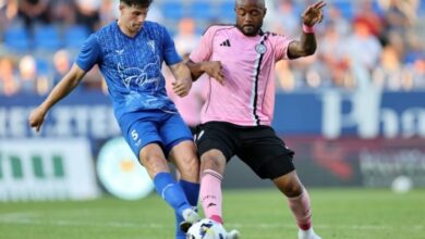 Jordan Ayew (right) in action for Leicester City in friendly game Photo Courtesy: Leicester City