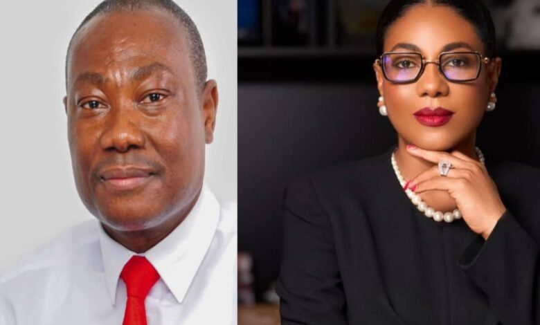 Martin Ayisi, CEO for Minerals Commission (left) & Angela List, CEO of Adamus Resources Limited (right)