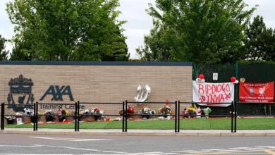 Respects have been paid to Jota outside Liverpool's training ground