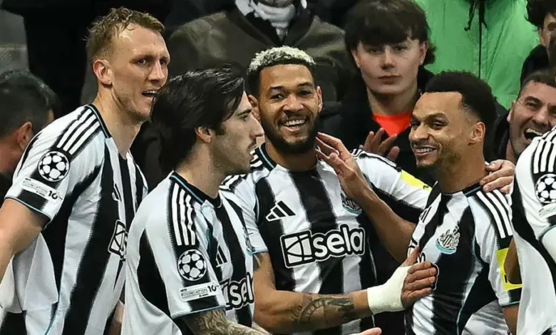 Newcastle United are just the third English team to score nine or more goals in a Uefa Champions League knockout stage tie