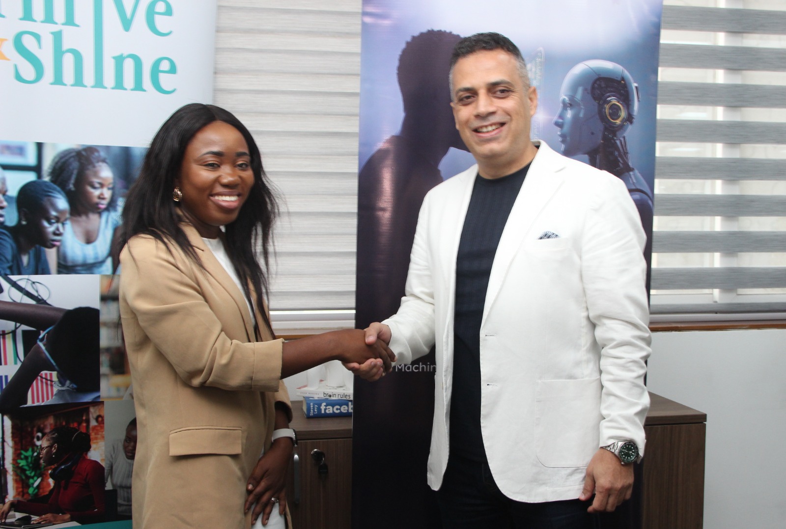 Ibrahim Misto, Chief Digital Officer of MTN Ghana and Yvonne Dumor, Co‑Founder of Thrive & Shine