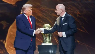 President Donald Trump and Gianni Infantino, pictured at December's World Cup draw, have been in discussions over tournament preparations