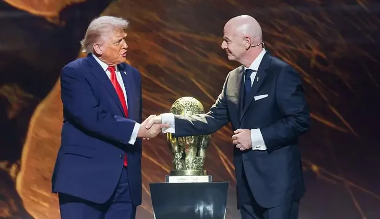 President Donald Trump and Gianni Infantino, pictured at December's World Cup draw, have been in discussions over tournament preparations