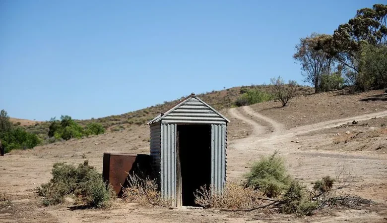 A file photo of a pit latrine, or long-drop toilet, in rural Australia