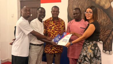 Some of the Greater Accra constituency officers receiving the NPP nomination forms from the party's lady representative