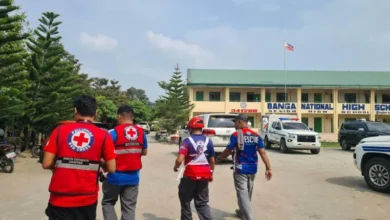 Philippine Red Cross workers and local rescue personnel were on the scene