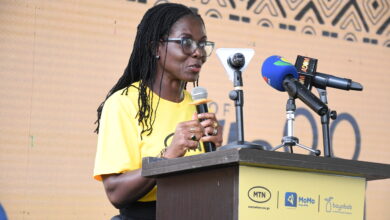 Adwoa Wiafe, Chief Corporate Services and Sustainability Officer speaking at the closing ceremony