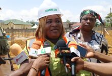 Hon. Mercy Korang addressing the media on the project